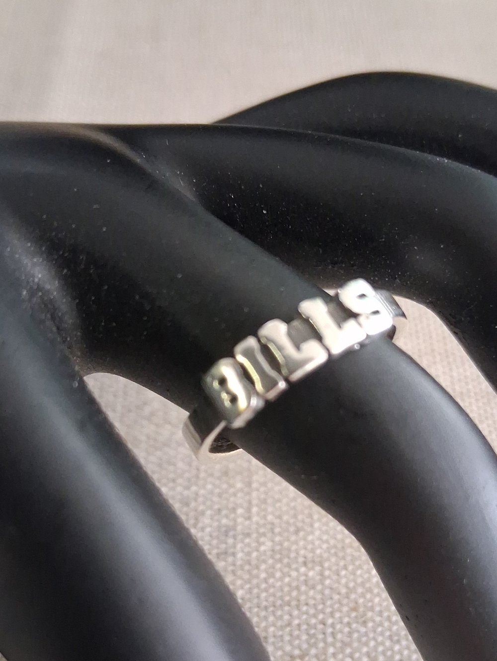 Sterling Silver 'BILLS' Letter Ring
